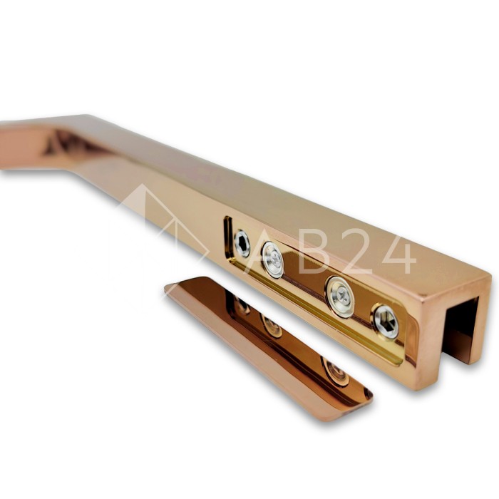 Угловой стабилизатор Диор FDK-3R стена-стекло 90° правый, латунь/розовое золото