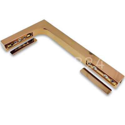 Угловой стабилизатор Диор FDK-3R стена-стекло 90° правый, латунь/розовое золото