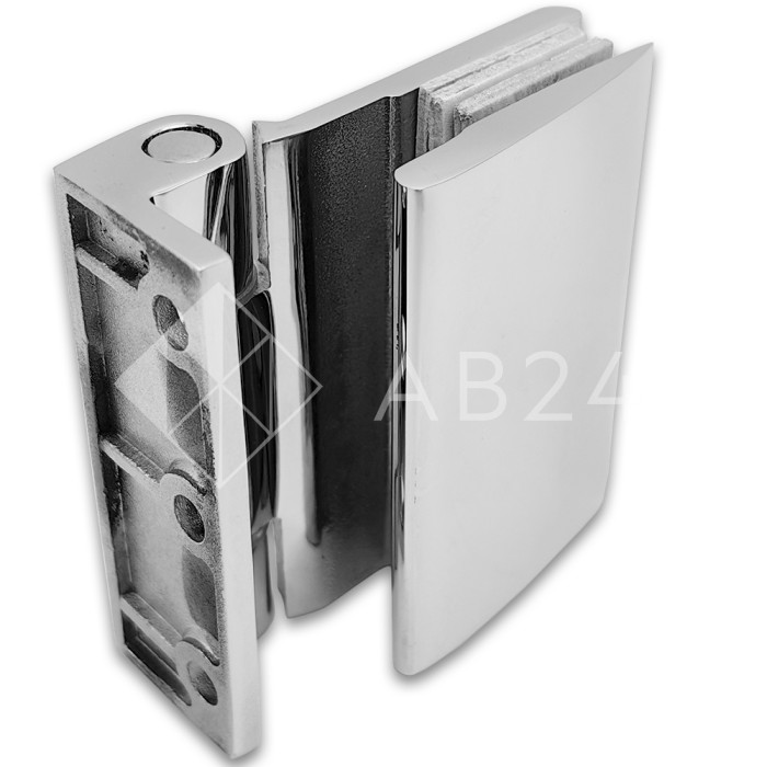 Петля Европа FDP-116 с обратной осью стена-стекло 90° без крышек, нержавейка/матовый