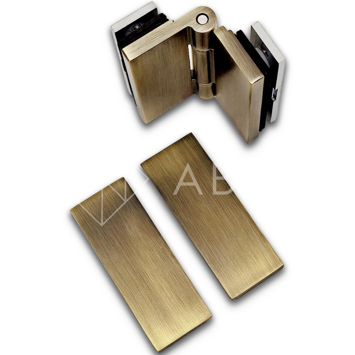 Петля Гера FDP-121 стекло-стекло 180°, цинк/бронза