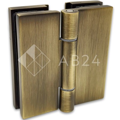 Петля Гера FDP-121 стекло-стекло 180°, цинк/бронза