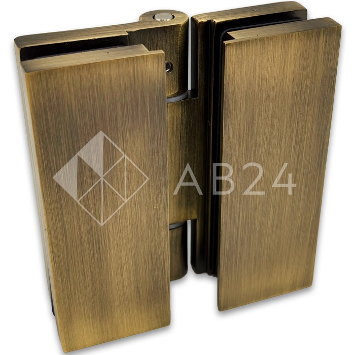 Петля Гера FDP-121 стекло-стекло 180°, цинк/бронза