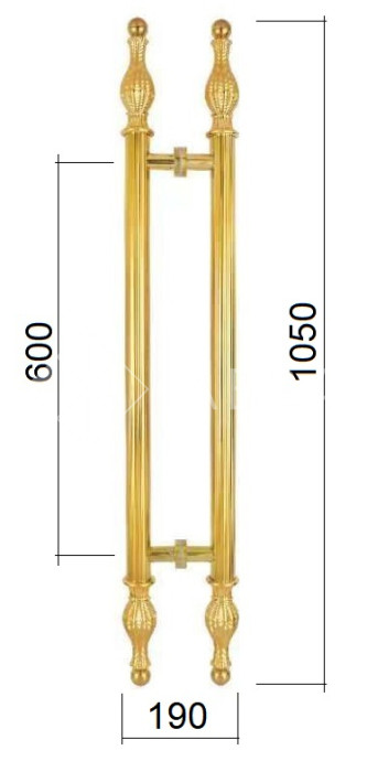 Ручка FKR-211-DEF с дефектом для стеклянных дверей 600х1000 мм, нержавейка/золото