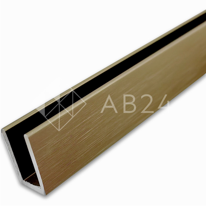 Профиль для стекла FDPA-51.22, 19х12х1,75 мм, длина 2,2 м, алюминий/бронза 