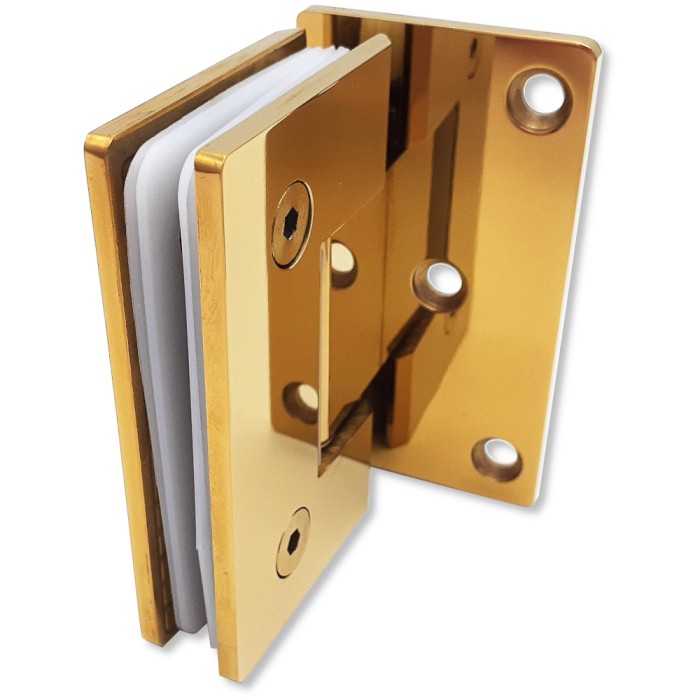 Петля Альфа FDP-10-DEF с дефектом стена-стекло с боковым креплением, нержавейка/золото