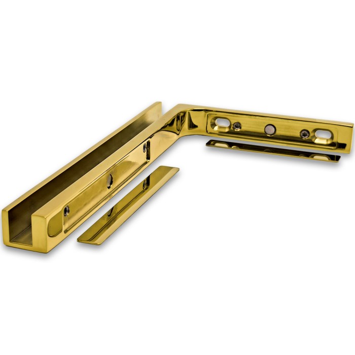 Угловой стабилизатор Диор FDK-5R стена-стекло 90˚ правый, нержавейка/золото