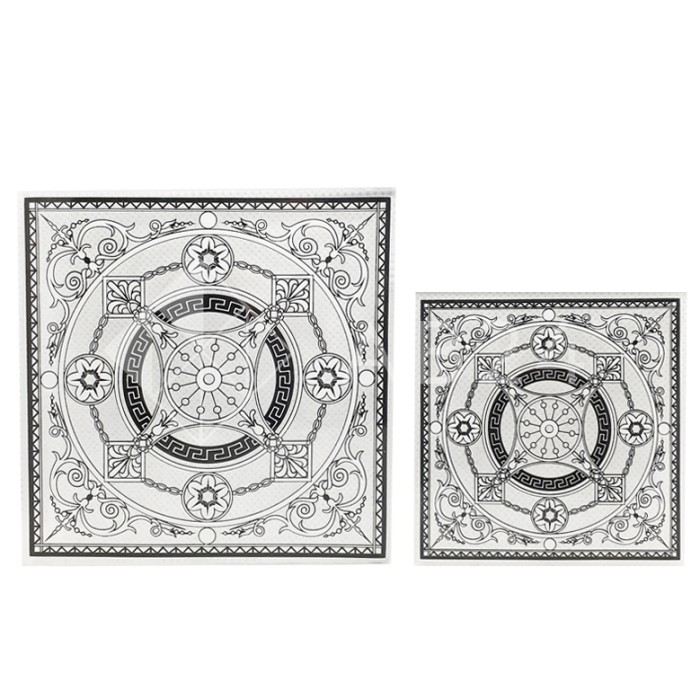 Декор стекла серебро 105 х 105 мм D65