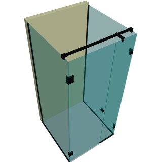 Душевая кабина п-образная DK-401P в опорном профиле