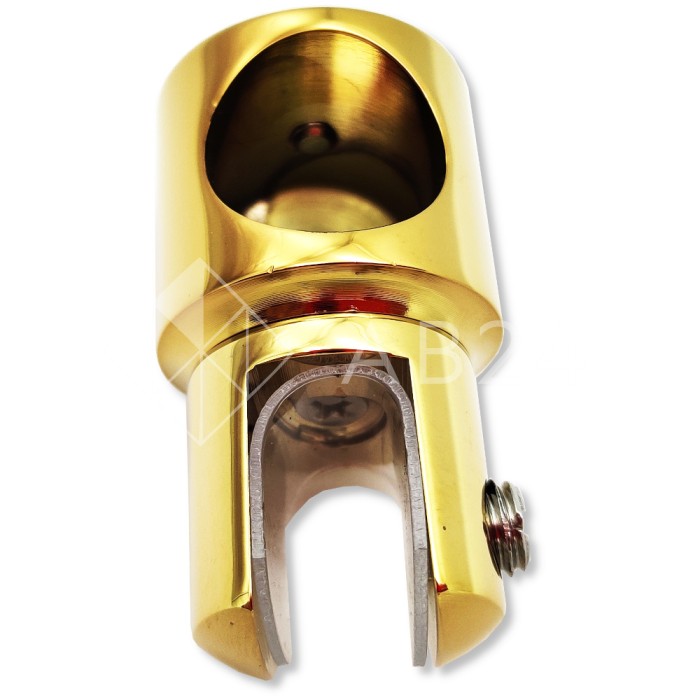 Держатель стекла FDC-12 трубы 19 торцевой 0°-360°, нержавейка/золото
