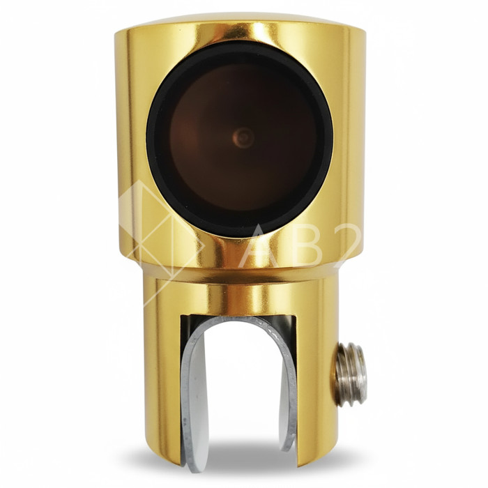 Держатель стекла FDC-12 трубы 19 торцевой 0°-360°, нержавейка/золото