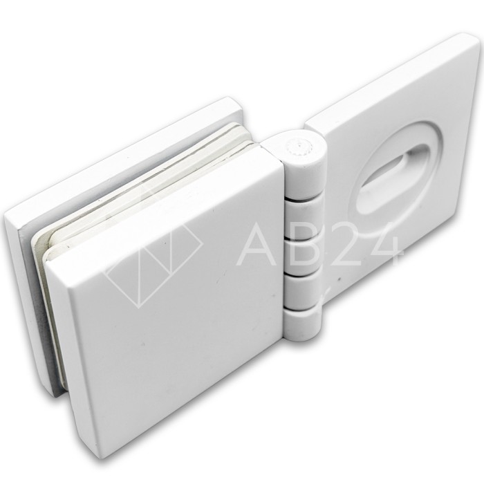 Коннектор для стекла Пегас FDK-100, 45х45 мм стена-стекло 0°-180°, латунь/белый