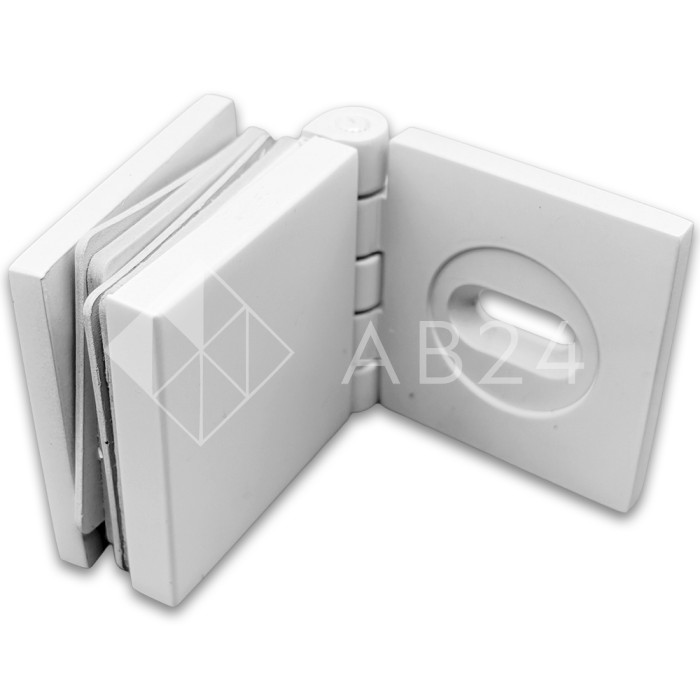 Коннектор для стекла Пегас FDK-100, 45х45 мм стена-стекло 0°-180°, латунь/белый