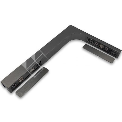 Угловой стабилизатор Диор FDK-4L стена-стекло 90° левый, нержавейка/оружейная сталь