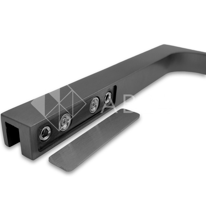 Угловой стабилизатор Диор FDK-4L стена-стекло 90° левый, нержавейка/оружейная сталь