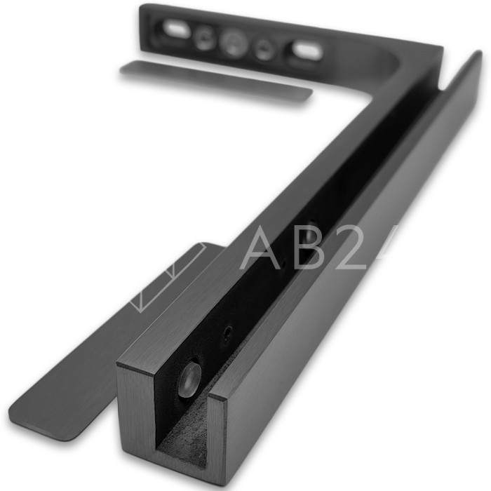 Угловой стабилизатор Диор FDK-4L стена-стекло 90° левый, нержавейка/оружейная сталь