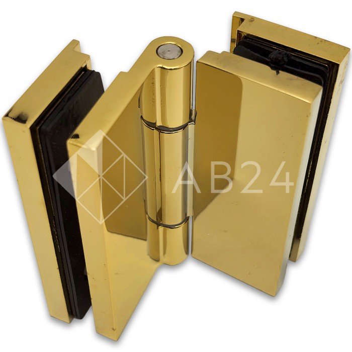 Петля Гера FDP-121 стекло-стекло 180°, цинк/золото