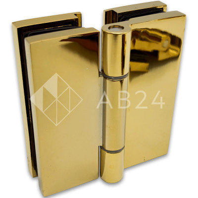 Петля Гера FDP-121 стекло-стекло 180°, цинк/золото