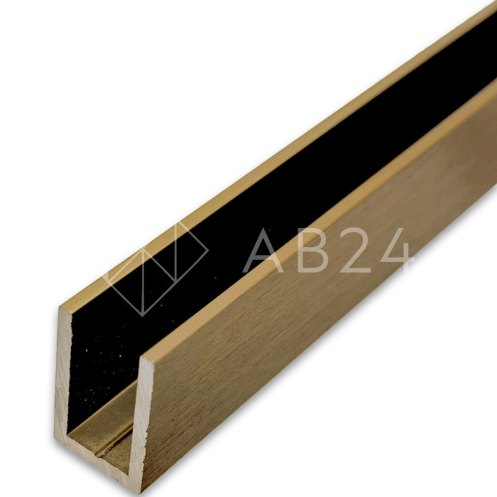 Профиль для стекла FDPA-51.3, 19х12х1,75, длина 3 м, алюминий/бронза 