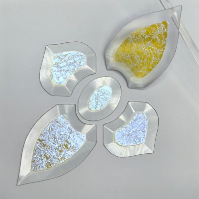 Бевелс AV42 дихроичный (5 элементов) 160 х 260 мм желтый мороз