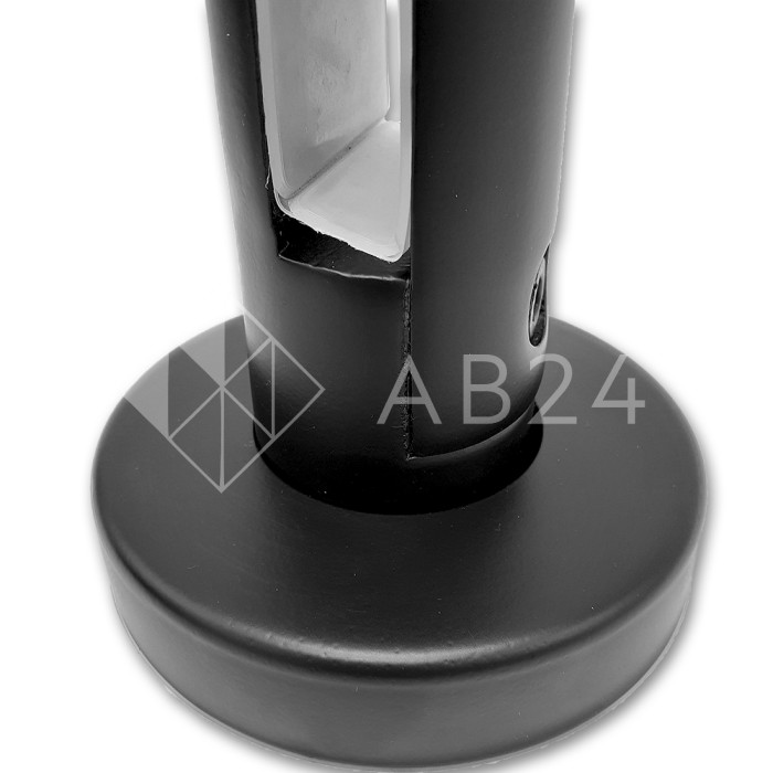 Стеклодержатель FOS-04 напольный 105x190 мм со сверлением, нержавейка/черный