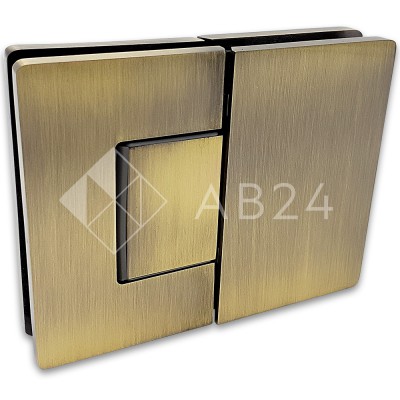 Петля Афина FDP-132 стекло-стекло 180°, латунь/бронза