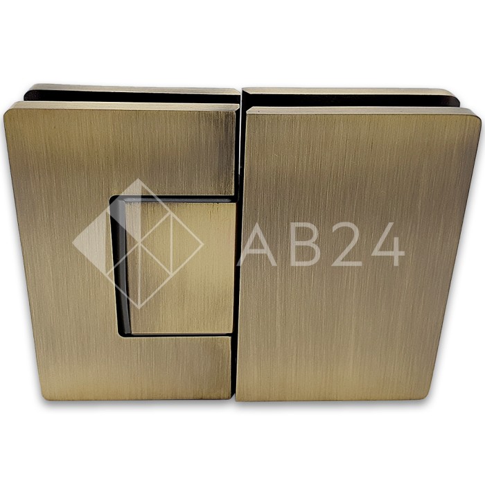 Петля Афина FDP-132 стекло-стекло 180°, латунь/бронза