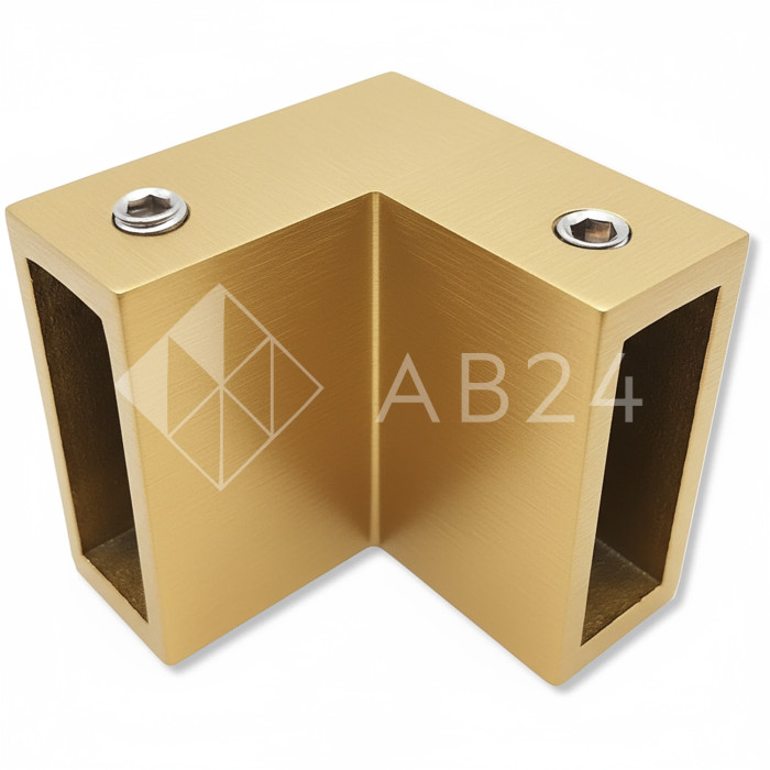 Соединитель FDC-32 трубы 30х10 угловой 90° вертикальный, нержавейка/брашированное золото