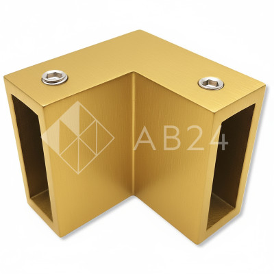 Соединитель FDC-32 трубы 30х10 угловой 90° вертикальный, нержавейка/брашированное золото