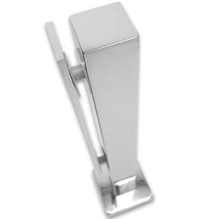 Стойка FOS-07(82) для стекла напольная 78х400 мм (крышка 82х82 мм) со сверлением, нержавейка/полированный