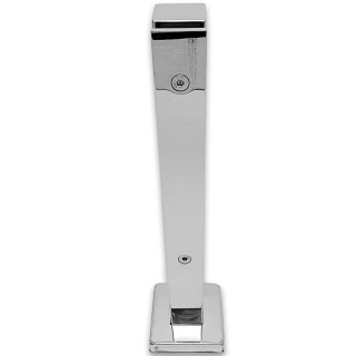 Стойка FOS-07(82) для стекла напольная 78х400 мм (крышка 82х82 мм) со сверлением, нержавейка/полированный