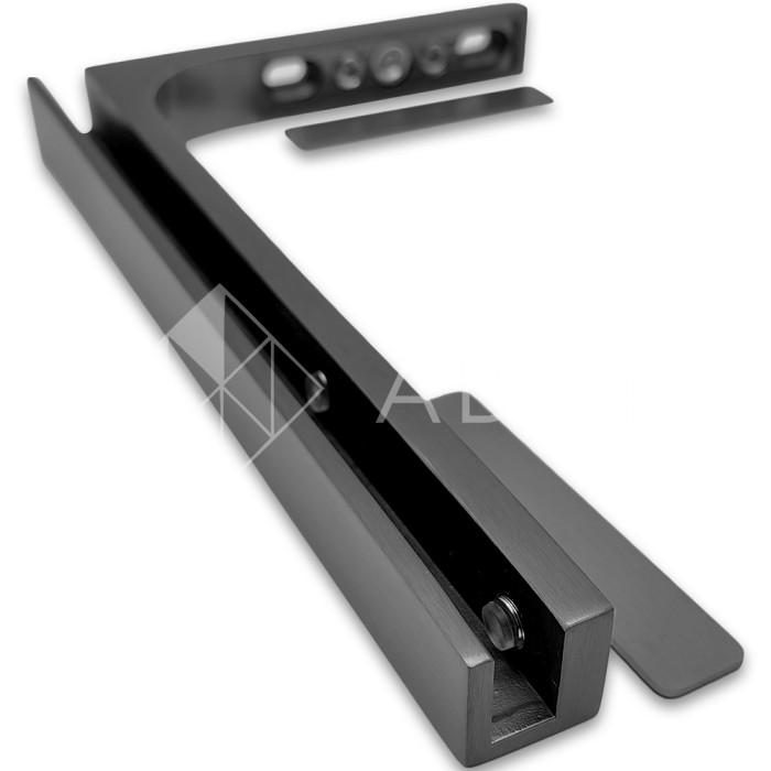 Угловой стабилизатор Диор FDK-4R стена-стекло 90° правый, нержавейка/оружейная сталь