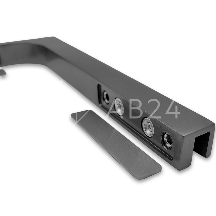 Угловой стабилизатор Диор FDK-4R стена-стекло 90° правый, нержавейка/оружейная сталь