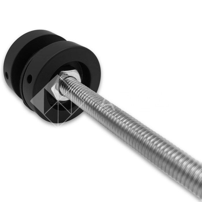 Стеклодержатель FKK-46, 10х10 мм Ø40 мм М10 для стекла, нержавейка/черный