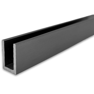 Профиль для стекла FDPA-51.22, 19х12х1,75 мм, длина 2,2 м, алюминий/оружейная сталь