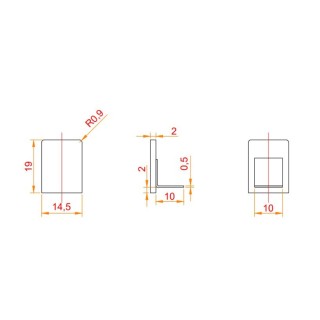 Заглушка торцевая FDPA-601 для опорного профиля 19х15х2, нержавейка/матовый