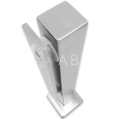 Стойка FOS-07-DEF с дефектом для стекла напольная 78х400 мм со сверлением, нержавейка/матовый