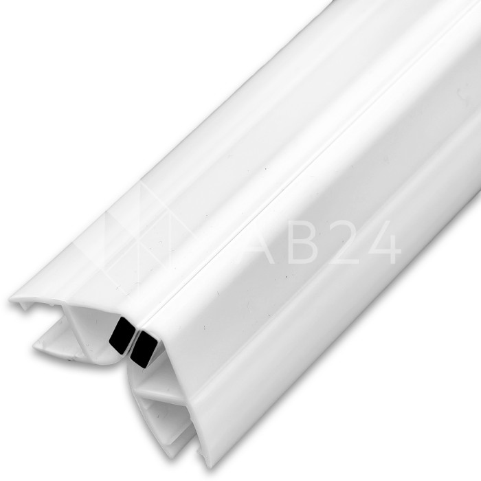 Уплотнитель ПРЕМИУМ магнитный 90°, 180° белый 2.5 м под стекло 8 мм FDPP-512.8