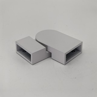 Соединитель FDC-43 трубы 30х10, горизонтальный регулируемый, нержавейка/белый