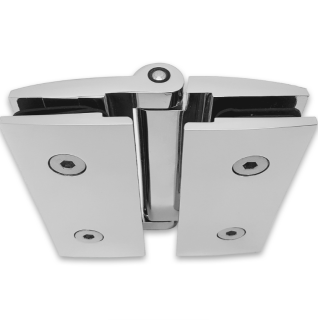 Петля Муза FDP-104 стекло-стекло 180° , латунь/хром