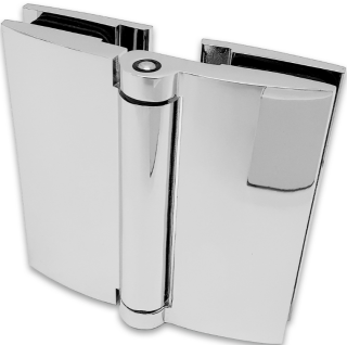 Петля Муза FDP-104 стекло-стекло 180° , латунь/хром