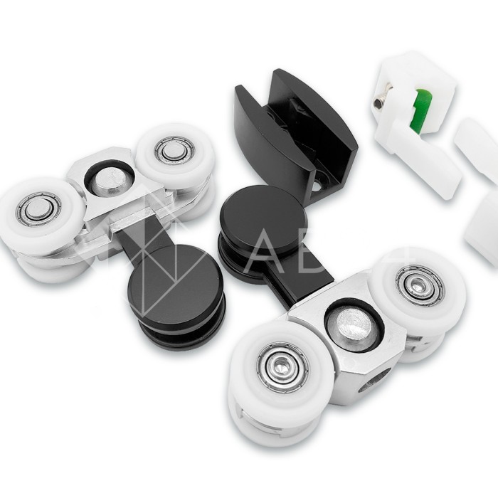 Раздвижная система Ретра FDS-11.1 для стеклянных дверей, нержавейка/черный