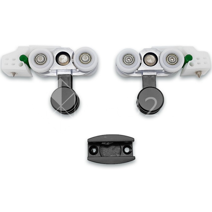 Раздвижная система Ретра FDS-11.1 для стеклянных дверей, нержавейка/черный