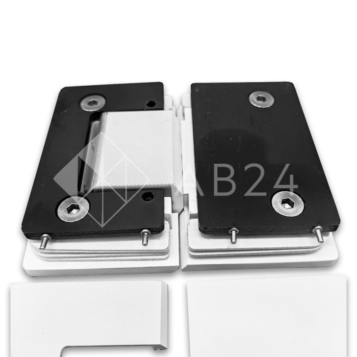 Петля Афина FDP-132 стекло-стекло 180°, латунь/белый