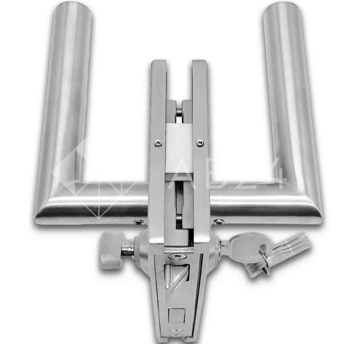 Замок FMZ-34 для межкомнатной двери из стекла ключ/защелка, нержавейка/матовый