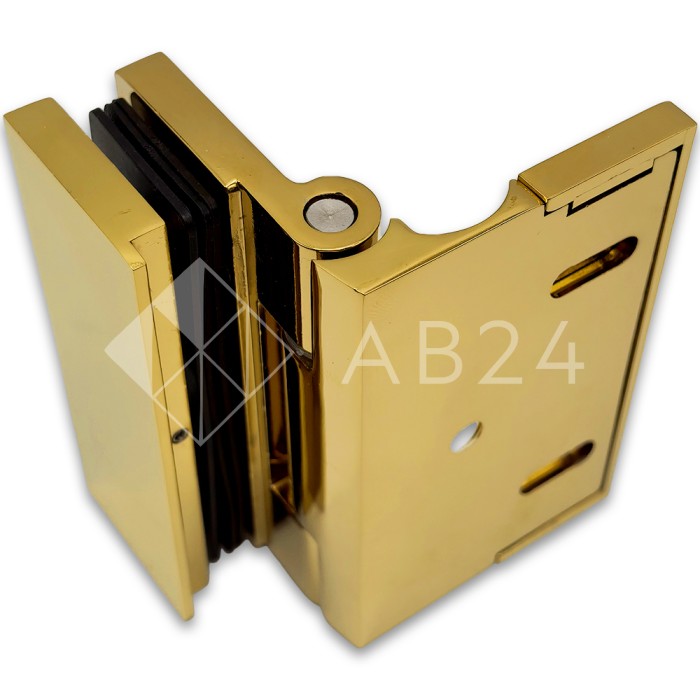 Петля Гера FDP-122 стена-стекло, открывание 90°, цинк/золото