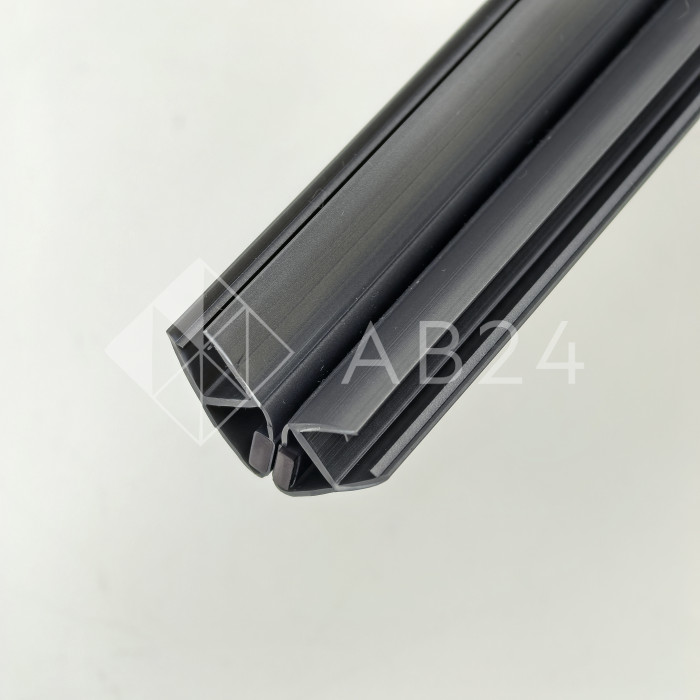 Уплотнитель ПРЕМИУМ магнитный 90°, 180° серый 2.5 м под стекло 8 мм FDPP-512.8