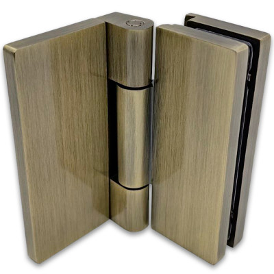 Петля Гера FDP-122.1 стена-стекло, открывание 90° внутрь, латунь/бронза