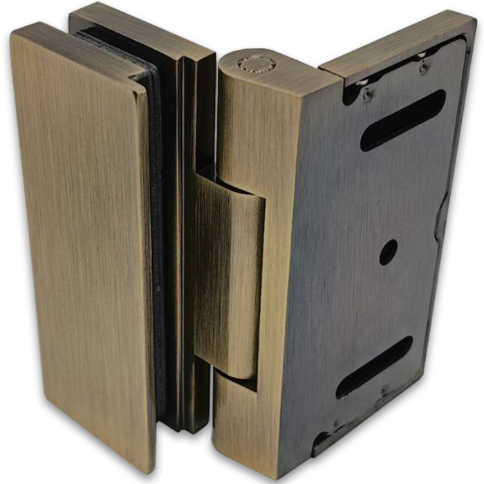 Петля Гера FDP-122.1 стена-стекло, открывание 90° внутрь, латунь/бронза