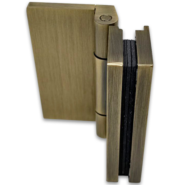 Петля Гера FDP-122.1 стена-стекло, открывание 90° внутрь, латунь/бронза