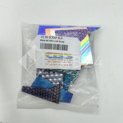 Дихроичное стекло для фьюзинга Wissmach Dichroic 96 COE черная подложка, набор 226 г